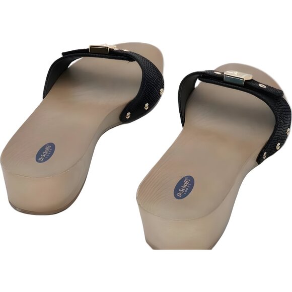 Dr. Scholl's Classic Ventura Slide Sandals Black Faux Leather Women's US 7M - Picture 3 of 6